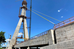 Andamento da obra da Ponte da Integração Brasil - Paraguai no mês de outubro -  Curitiba, 25/10/2021 - Foto: DER