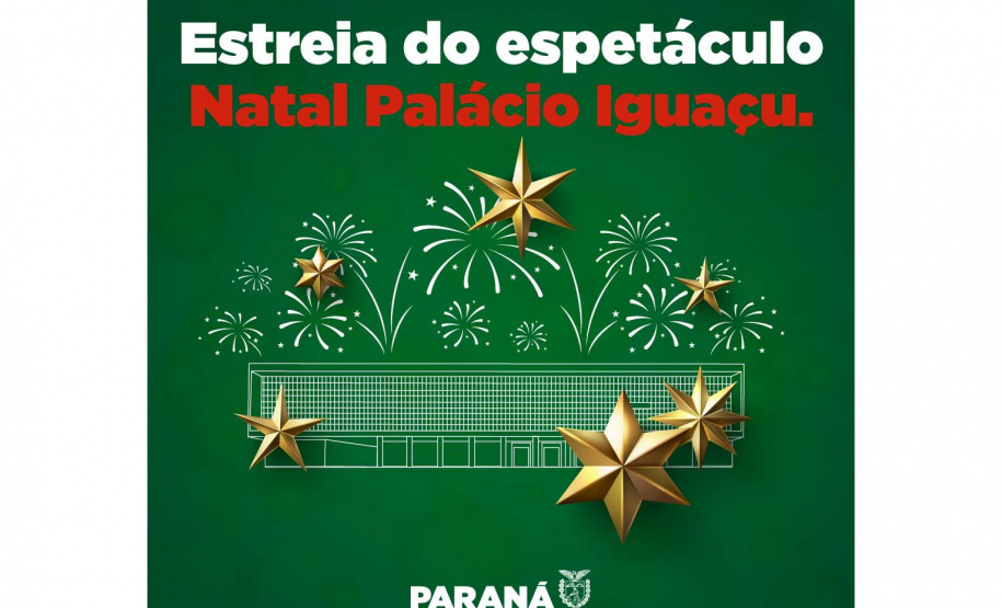 Natal do Palácio Iguaçu terá espetáculo musical, projeções 3D e fogos de artifício