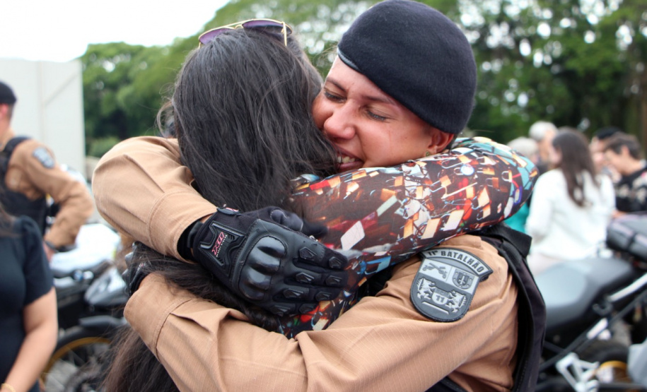 Policiais militares se formam no curso de rondas ostensivas com motocicletas. Foto:PMPR