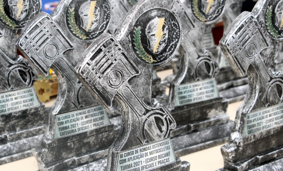 Policiais militares se formam no curso de rondas ostensivas com motocicletas. Foto:PMPR