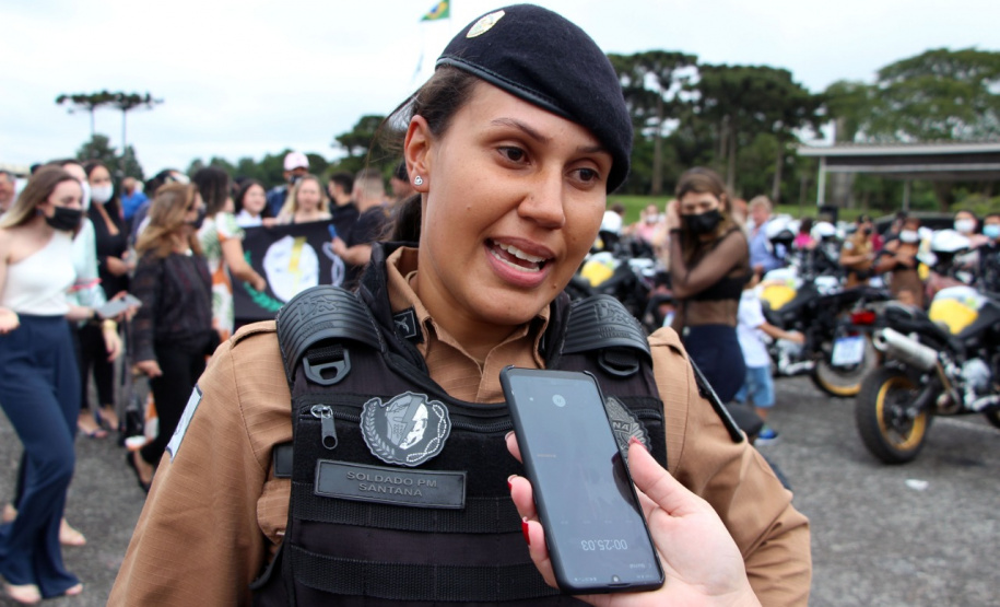 Policiais militares se formam no curso de rondas ostensivas com motocicletas. Foto:PMPR