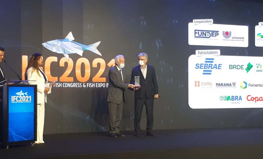 Abertura oficial da III International Fish Congress & Fish Expo Brasil 2021, que se realiza até sexta-feira (26) em Foz do Iguaçu. Foto:SEAB