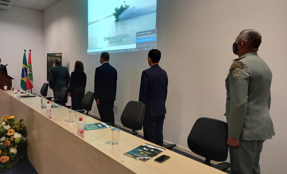 O Secretário da Segurança Pública do Paraná, Romulo Marinho Soares, participou nesta quarta-feira (08/11) do I Encontro Nacional de Gestores de Estatística de Segurança Pública. - Florianópolis, 09/12/2021