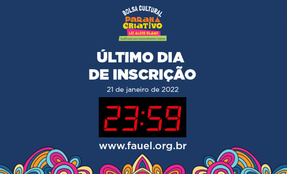 Inscrições para o edital Bolsa Paraná Criativo encerram nesta sexta (21/01), às 23h59