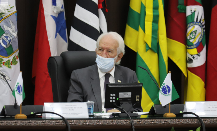 O vice governador Darci Piana participa nesta segunda-feira (10), da posse do desembargador José Laurindo na presidência do Conselho dos Presidentes dos Tribunais de Justiça. Curitiba, 10/01/2022 - Foto: Geraldo Bubniak/AEN