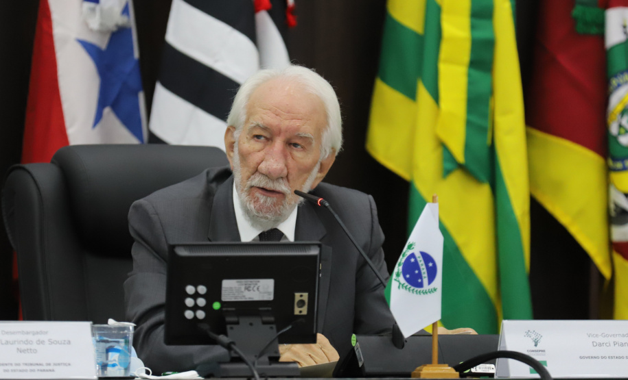 O vice governador Darci Piana participa nesta segunda-feira (10), da posse do desembargador José Laurindo na presidência do Conselho dos Presidentes dos Tribunais de Justiça. Curitiba, 10/01/2022 - Foto: Geraldo Bubniak/AEN