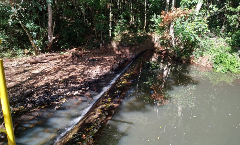 Rio Girau, em Dois Vizinhos, que teve queda acentuada na vazão