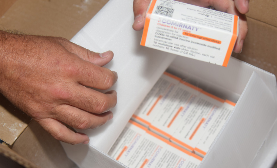 Nova remessa com 65,5 mil vacinas para crianças chega ao Estado