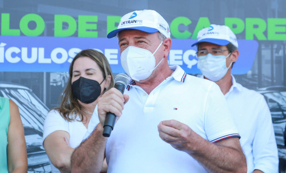 O Departamento de Trânsito do Paraná (Detran-PR), junto com a Federação Brasileira de Veículos Antigos (FBVA), realiza o evento de lançamento do novo modelo de placa preta para veículos de coleção - Curitiba, 22/01/2022
