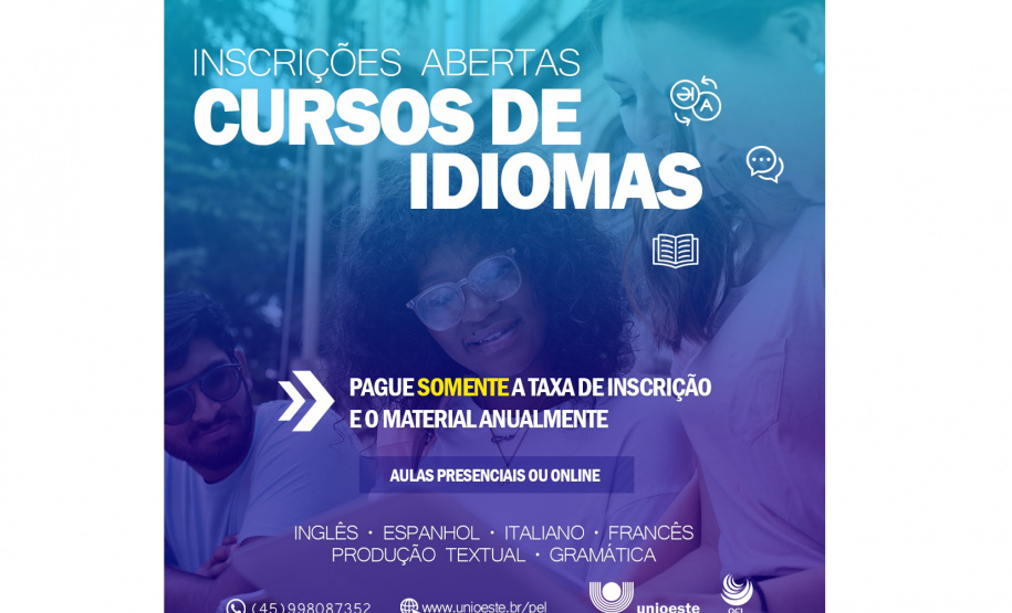 Unioeste abre inscrições para cursos de idiomas