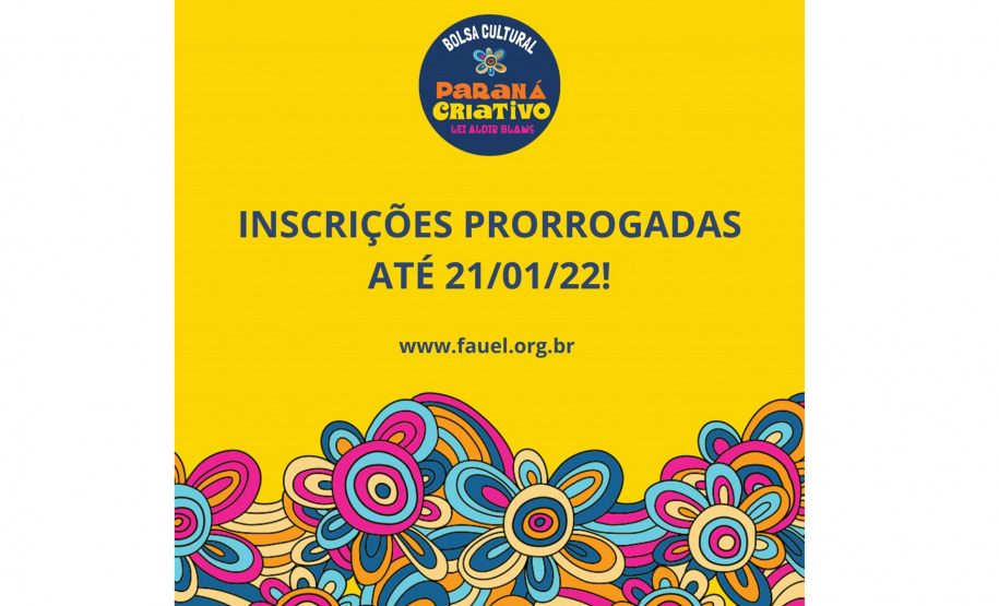 Prazo de inscrição para Bolsa Cultural Paraná Criativo é prorrogado