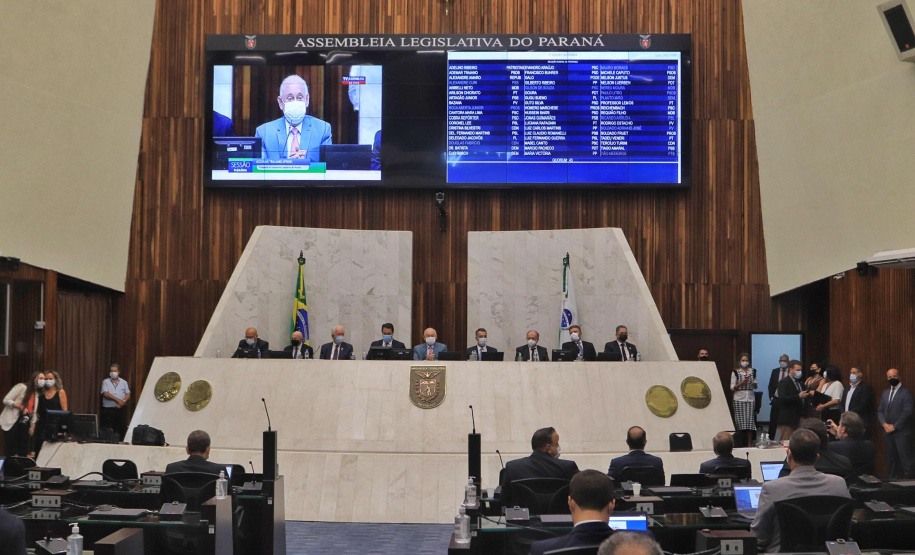 O governador Carlos Massa Ratinho Junior participou nesta quarta-feira (2) da abertura dos trabalhos da 19ª Legislatura da Assembleia Legislativa.