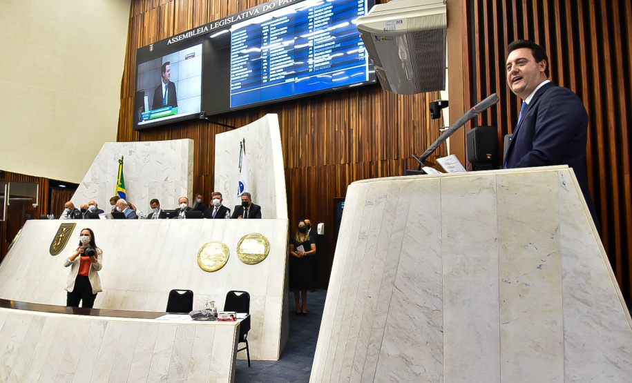 O governador Carlos Massa Ratinho Junior participou nesta quarta-feira (2) da abertura dos trabalhos da 19ª Legislatura da Assembleia Legislativa.