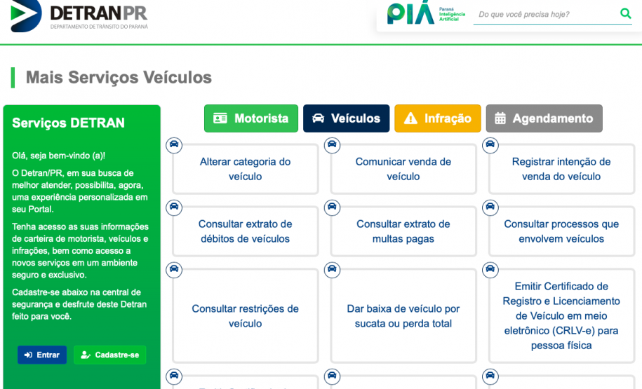 Detran-PR disponibiliza histórico de veículo gratuitamente
