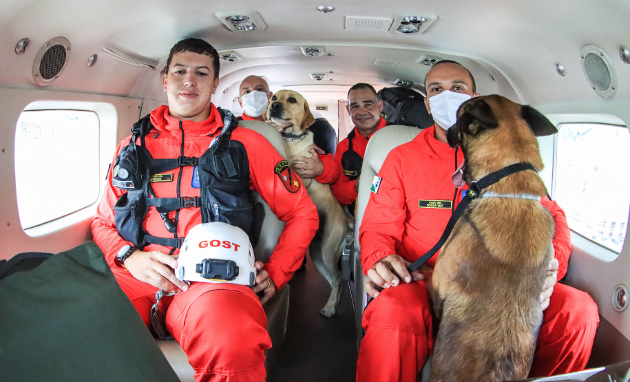 Governo do Paraná envia 10 bombeiros e quatro cães para buscas a desaparecidos em Petrópolis