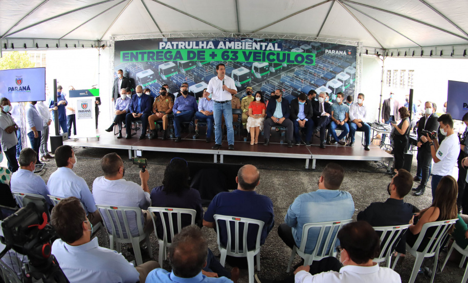 Governador Carlos Massa Ratinho Junior entrega mais 63 veículos da Patrulha Ambiental - Curitiba, 09/02/2022