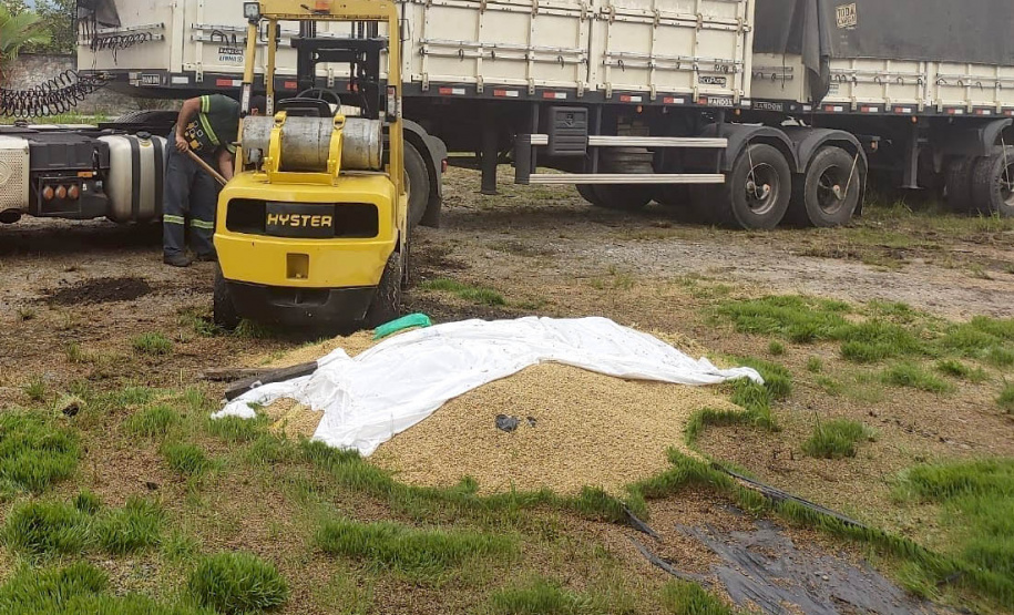 PM recupera 35 toneladas de cevada e insumo agrícola desviados em Paranaguá, no Litoral do estado