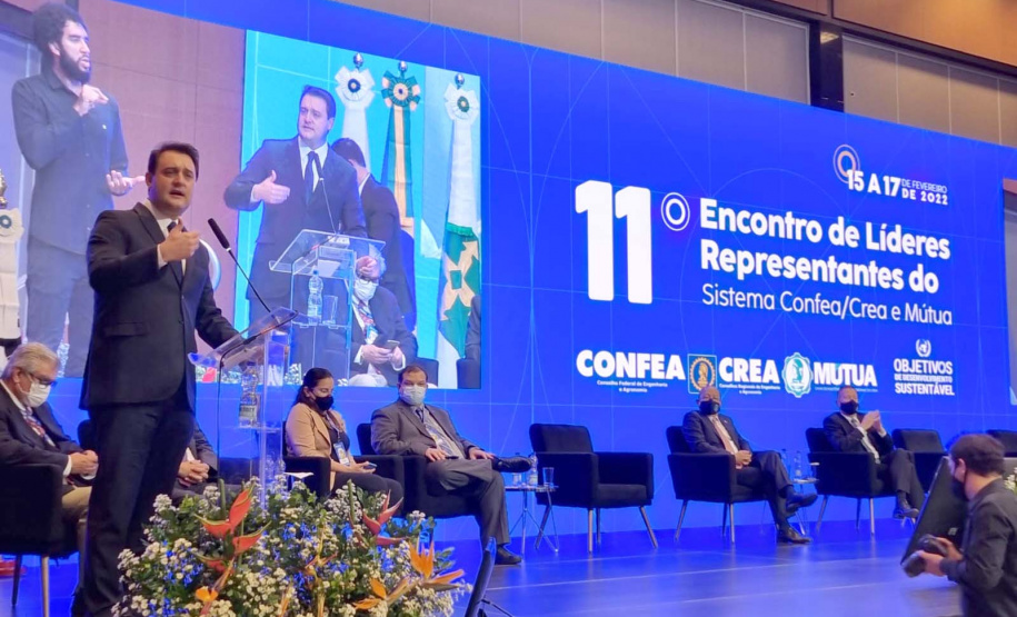 Governador Carlos Massa Ratinho Junior participa do 11º Encontro de Líderes Representantes do Sistema Confea/Crea e Mútua.
