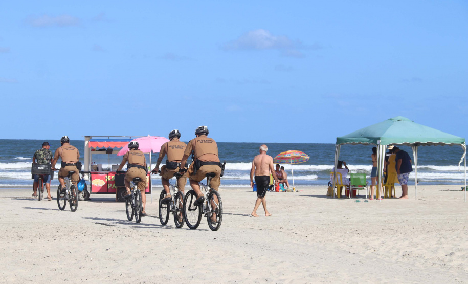 Ciclopatrulhamento da PM aumenta mobilidade das equipes no atendimento ao cidadão no Litoral durante o verão