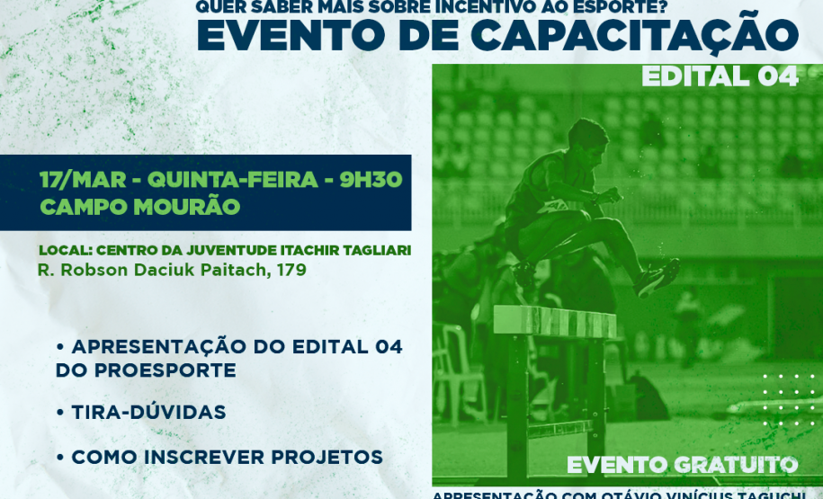 Paraná Esporte realiza eventos de capacitação para inscrição de projetos no Proesporte