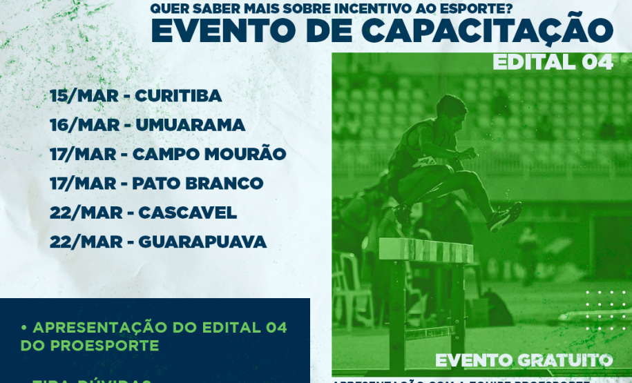 Paraná Esporte realiza eventos de capacitação para inscrição de projetos no Proesporte