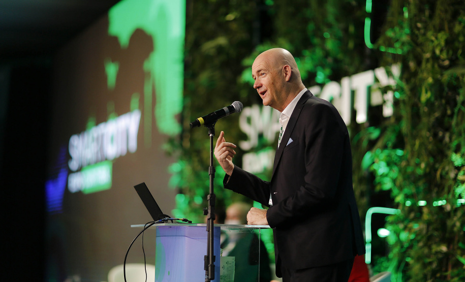 O governador Carlos Massa Ratinho Junior participou nesta quinta feira, da abertura do Smart City Curitiba, edição brasileira da maior rede mundial de eventos sobre cidades inteligentes.