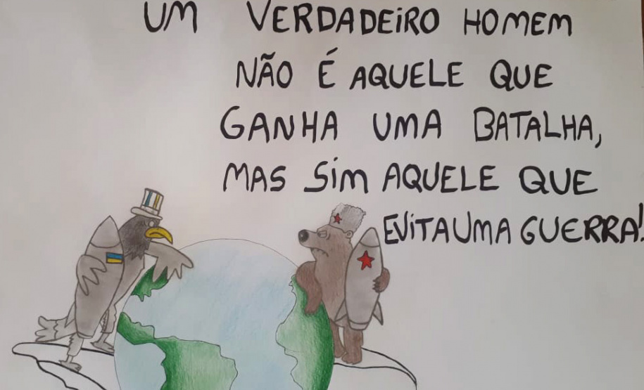 Colégios estaduais de Prudentópolis fazem atividades sobre a guerra na Ucrânia