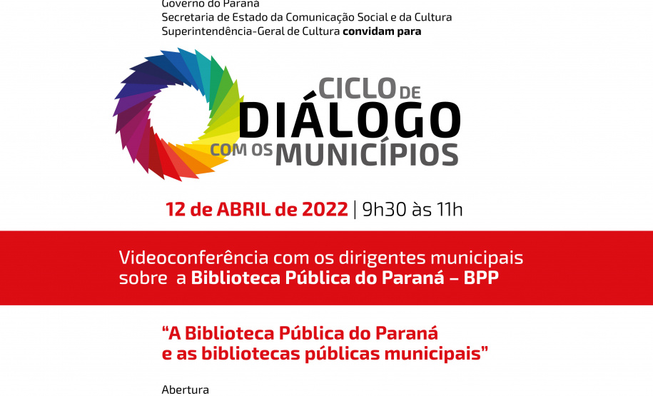 Biblioteca Pública do Paraná será o tema do próximo Ciclo de Diálogo com os Municípios