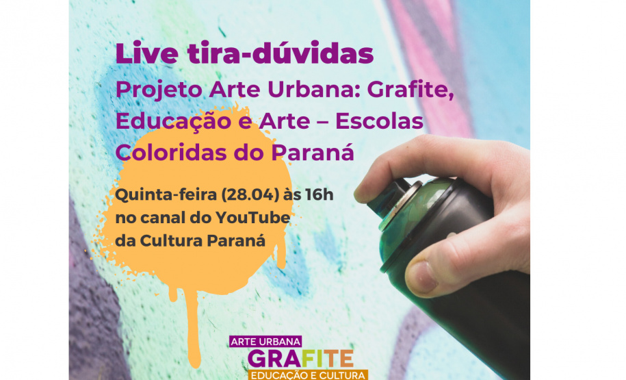 Live nesta quinta-feira tira dúvidas sobre o edital Escolas Coloridas do Paraná