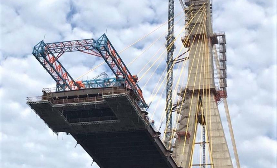 Obra da Ponte da Integração Brasil – Paraguai chega a 82% de conclusão