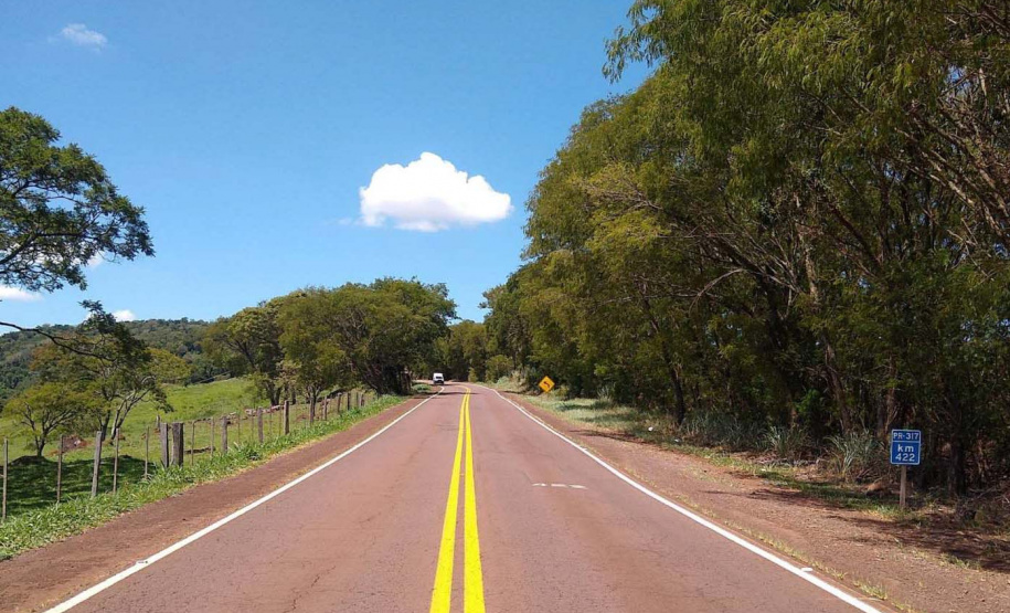 Trecho da PR-317 entre Toledo e Santa Helena recebe reforço na sinalização viária