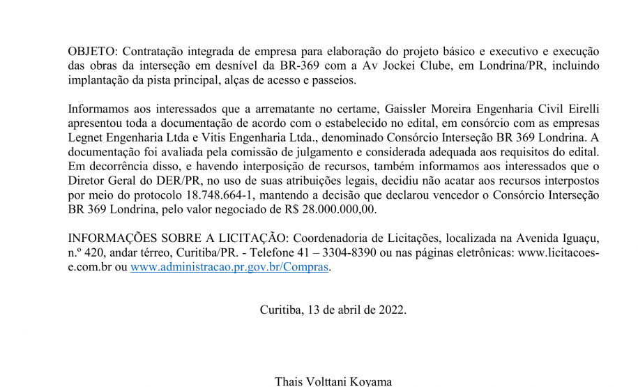 Avançam licitações de obras na BR-369 para a região Norte