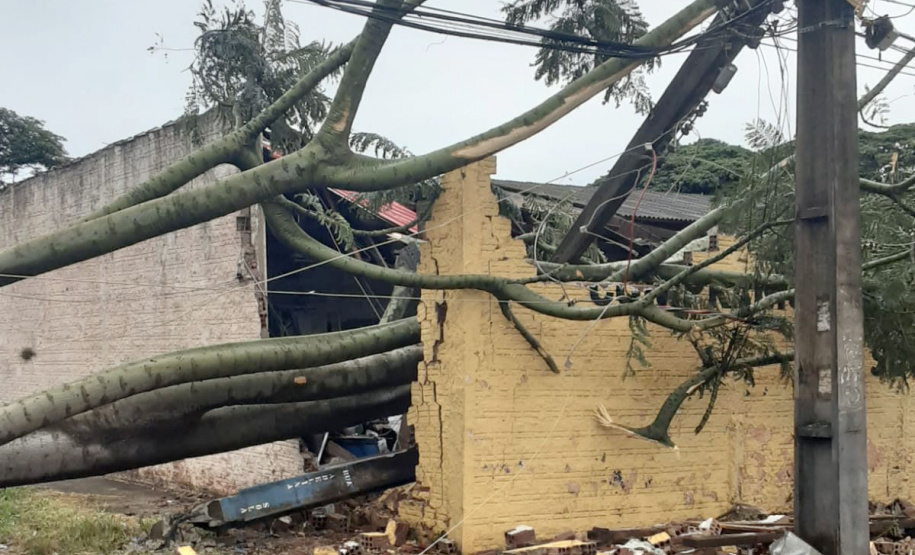Fortes chuvas da madrugada deixam mais de 1,2 mil casas destelhadas no Paraná; Previsão é que o tempo volte a ficar seco