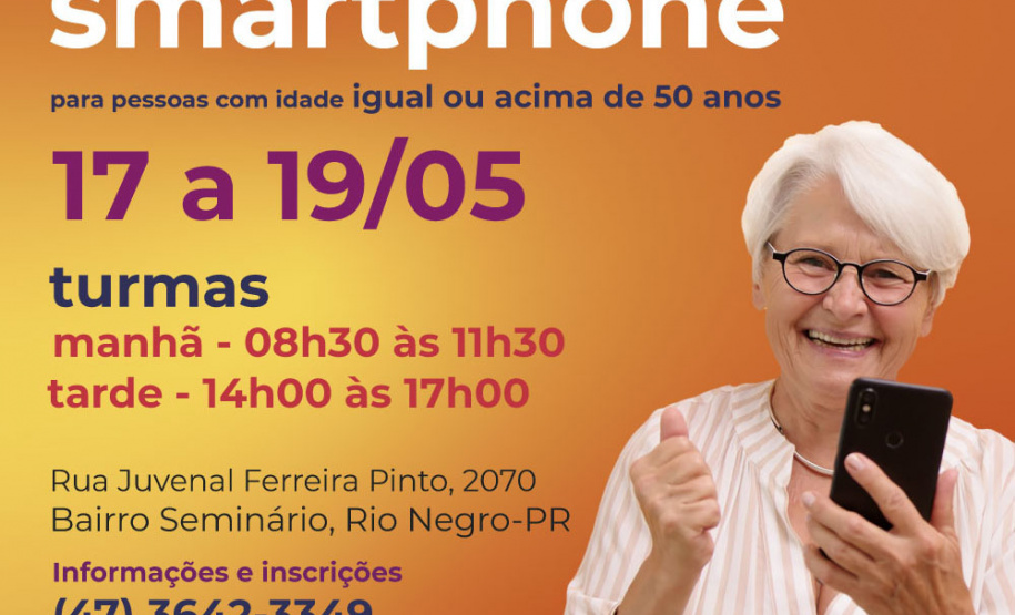 Paraná promove curso de Smartphone para idosos em Rio Negro