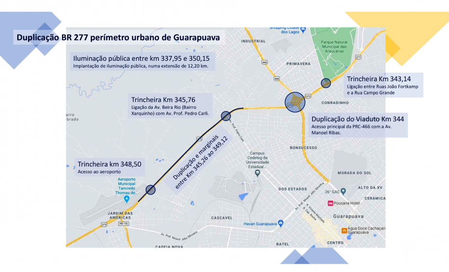 BR-277 terá bloqueio em Guarapuava para obra de nova trincheira