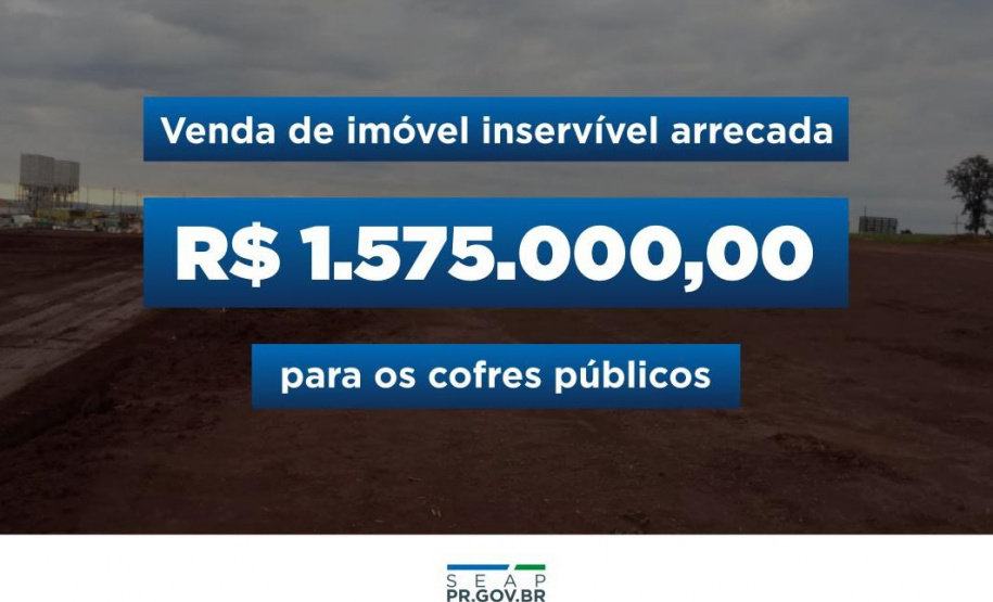 Venda de imóvel inservível arrecada R$ 1.575.000,00 para os cofres públicos