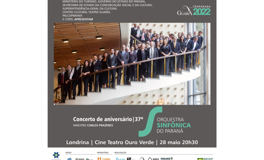 Orquestra Sinfônica do Paraná se apresenta em quatro cidades em maio