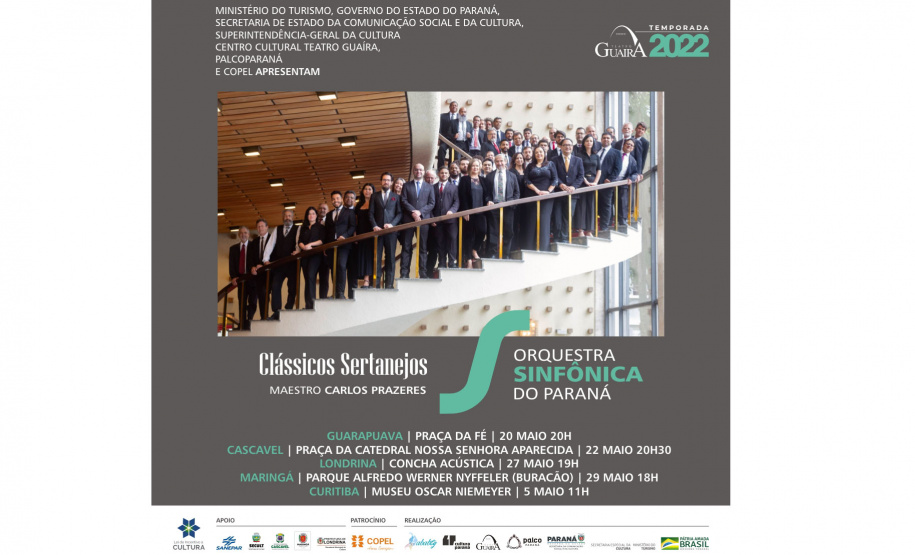 Orquestra Sinfônica do Paraná se apresenta em quatro cidades em maio