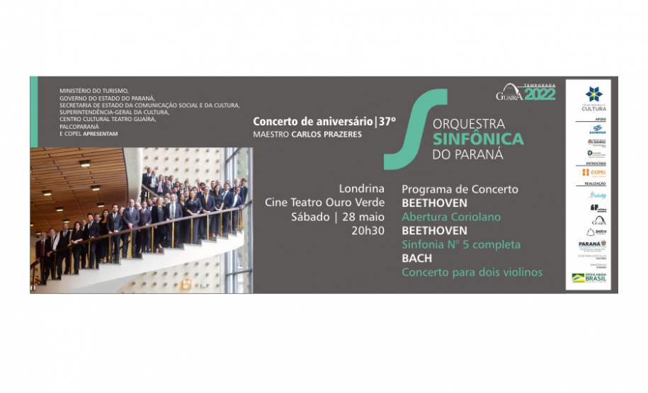 Orquestra Sinfônica do Paraná se apresenta em quatro cidades em maio