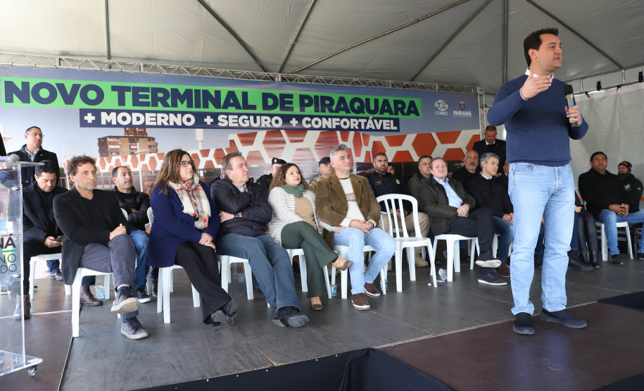 Governador Carlos Massa Ratinho Junior Assina Ordem de Serviço para construção do novo Terminal de Ônibus em Piraquara, na Região Metropolitana de Curitiba. Piraquara, 19/05/2022 - Foto: Ari Dias/AEN