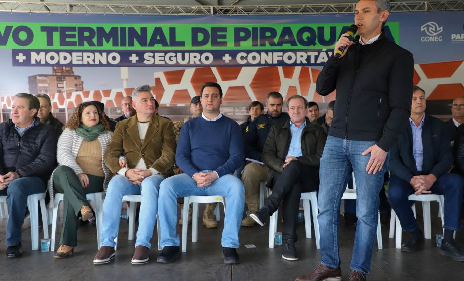 Governador Carlos Massa Ratinho Junior Assina Ordem de Serviço para construção do novo Terminal de Ônibus em Piraquara, na Região Metropolitana de Curitiba. Piraquara, 19/05/2022 - Foto: Ari Dias/AEN