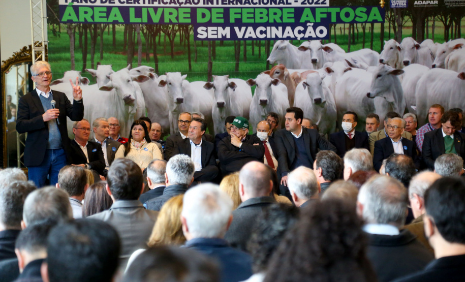 O Governo do Estado celebra nesta terça-feira (31) o primeiro ano do Paraná como área livre de febre aftosa sem vacinação e comemora os 10 anos de fundação da Agência de Defesa Agropecuária do Paraná (Adapar) - Curitiba, 31/05/2022