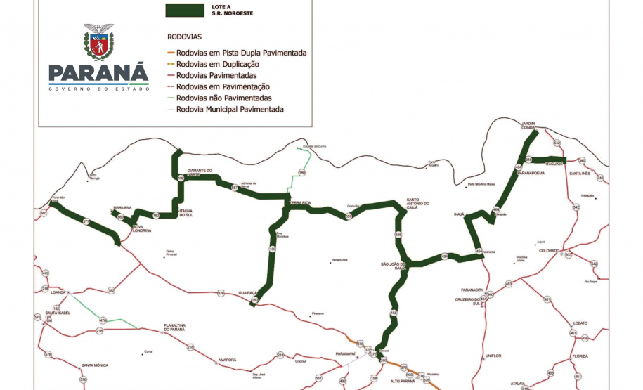DER/PR homologa licitação para conservar 592,36 km de rodovias da região Noroeste