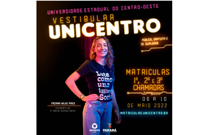 Unicentro divulga relação dos aprovados no Vestibular 2022 que realizaram pré-matrícula