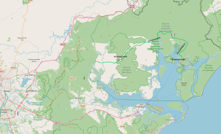 DER/PR prorroga edital de conservação de rodovia de Guaraqueçaba