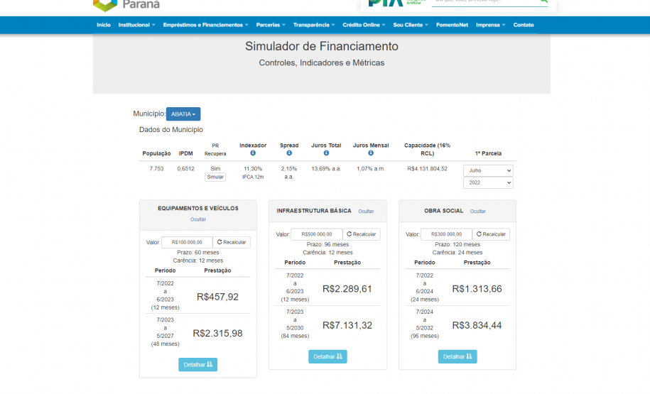 Fomento Paraná apresenta novo simulador de financiamentos para municípios