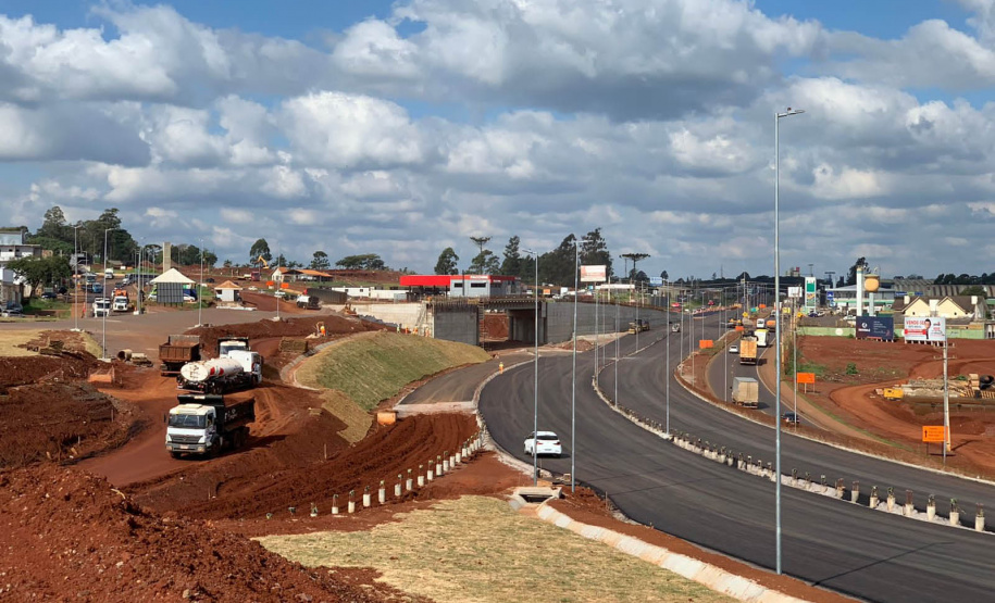 Obra do novo Trevo Cataratas em Cascavel chega a 80% de conclusão