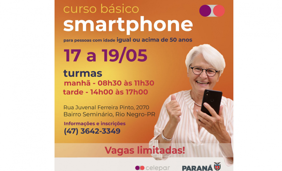 Paraná promove curso de Smartphone para idosos em Rio Negro