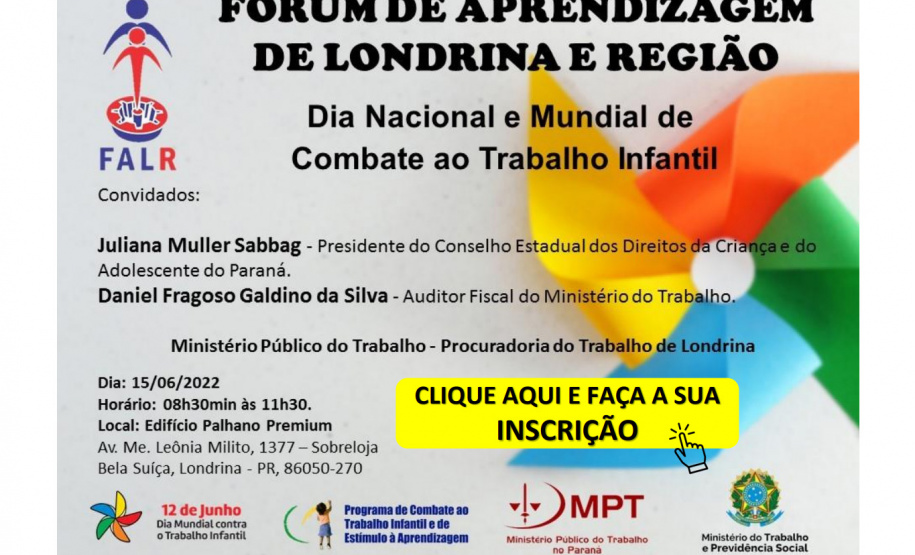 Governo participa de Fórum de Aprendizagem no Combate ao Trabalho Infantil