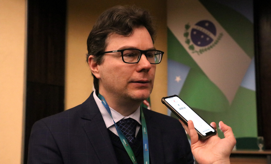 O secretário da Segurança Pública, Wagner Mesquita de Oliveira, o diretor geral da Polícia Centífica e demais autoridades durante aula inaugural do curso para policiais científicos. Curitiba, 21/06/2022 Foto: Ricardo Almeida/SESP